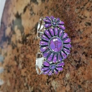 Purple turquoise cuff bracelet